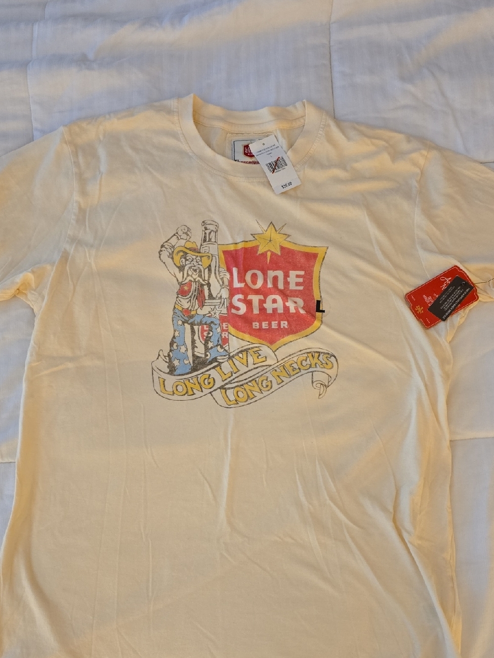 Lone Star Beer Graphic Tee - Cream Short Sleeve